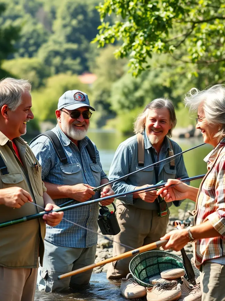 A diverse group of anglers participating in a TEAM SENSAS BREIZH COMPETITION event, showcasing the organization's commitment to inclusivity and community building.