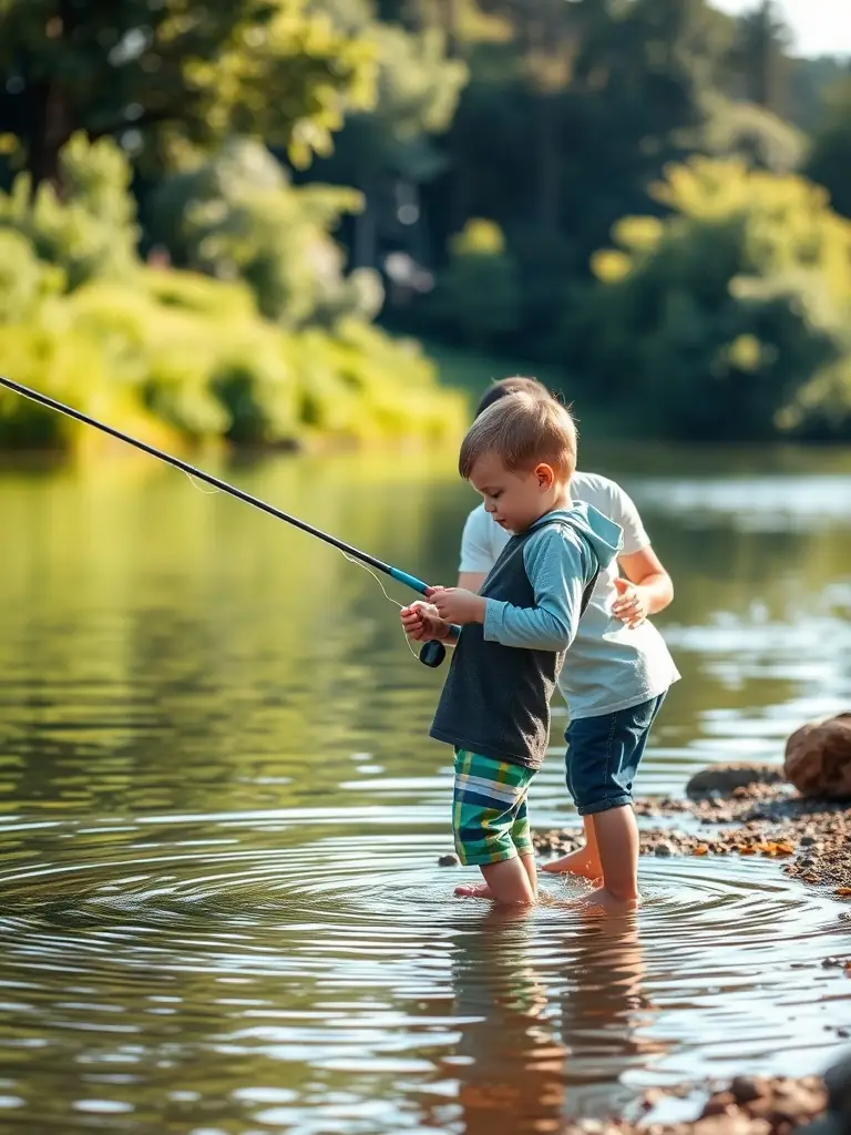 An inspiring image of experienced anglers mentoring young participants, highlighting the organization's dedication to skill development and knowledge transfer.